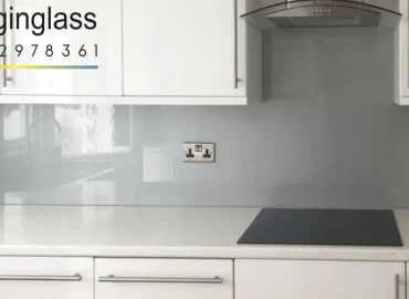 نمونه شیشه بین کابینتی طوسی