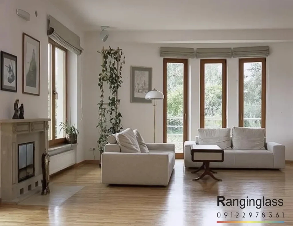 نمونه شیشه دوجداره در ویلا