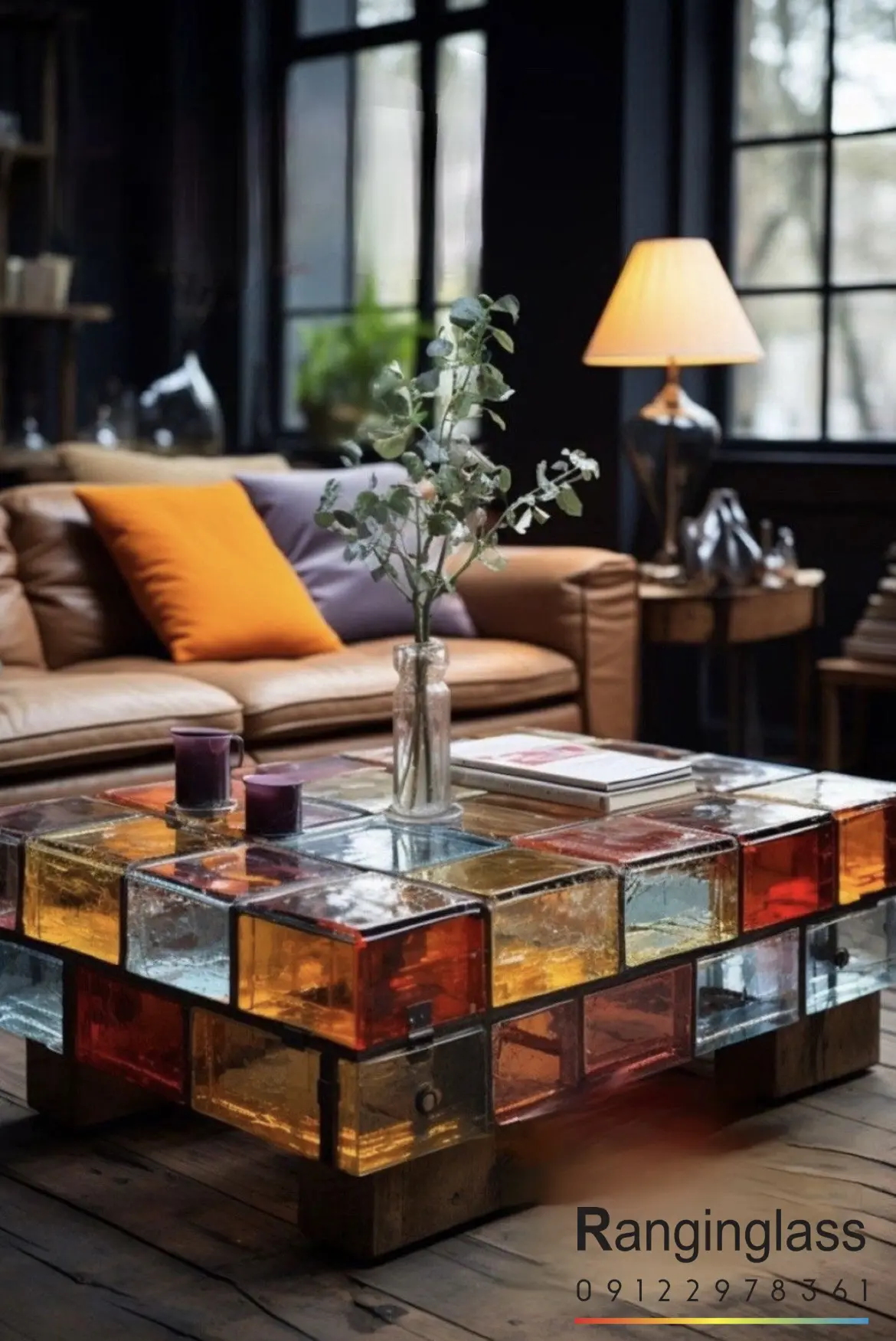 اجرا شیشه رفلکس روی میز