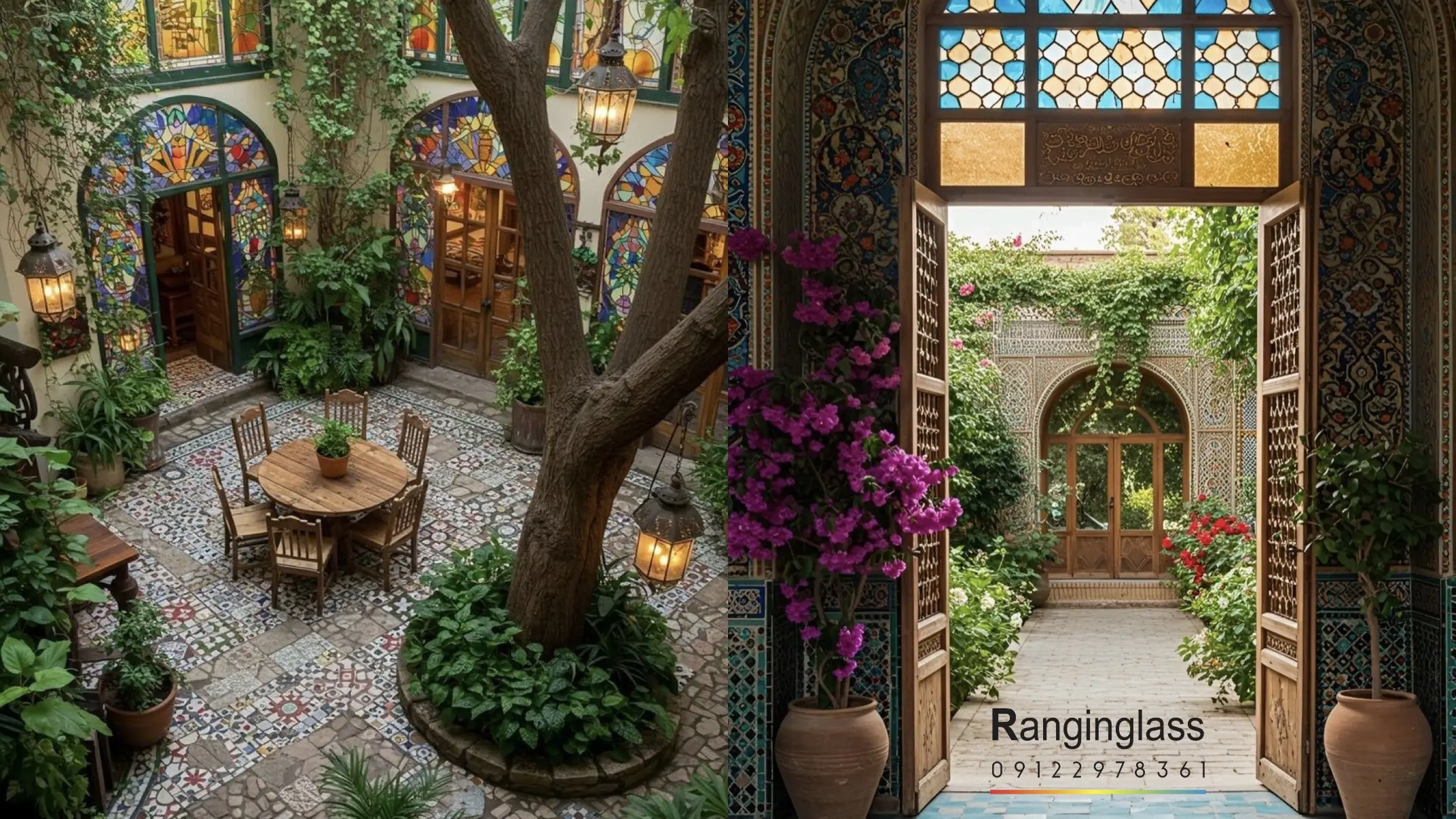 خانه های قدیمی تهران و شیشه های رنگی